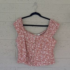 Rewind Floral Women's Blouse in Pink and White